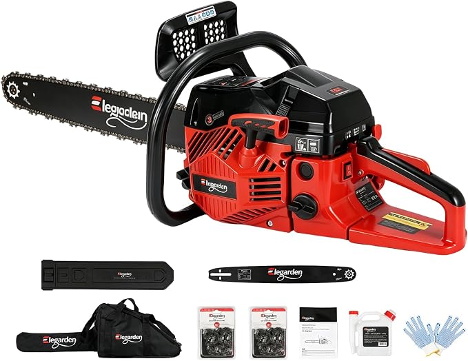 61.5CC Gas Chainsaw, 18 Inch Chainsaw with 3.5HP 2-Cycle Engine, High Performance Gas Powered Chainsaw, Professional Wood Cutting Chainsaw for Tree Trimming, Wood Cutting and Yard Work