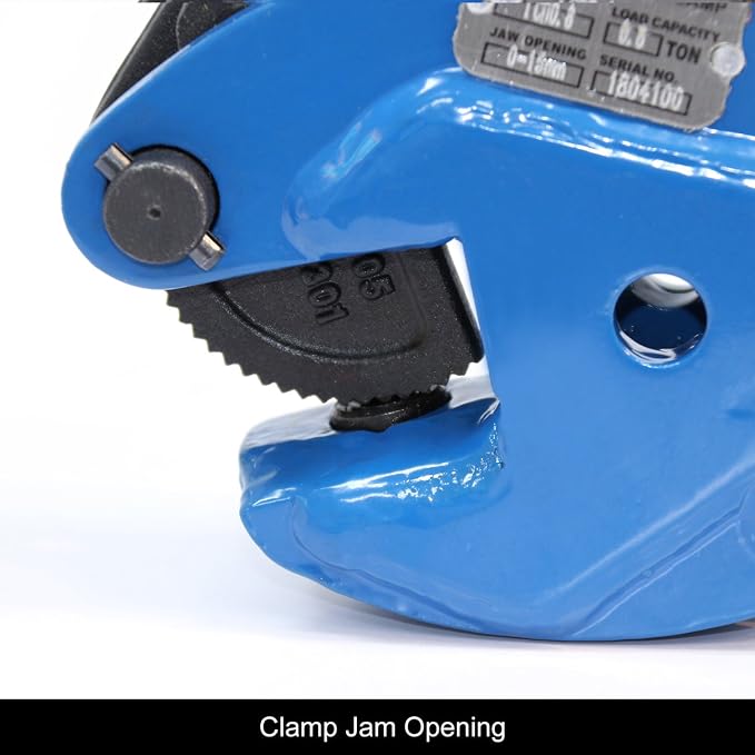 Steel Plate Lifting Clamp 0.8 Ton, 0.6 in Jaw Opening, GS Certified