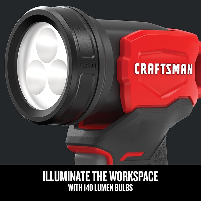 CRAFTSMAN V20 MAX Cordless Power Tool Kit, Circular Saw with 6 1/2 inch Blade, 1/4 inch Impact Driver, 1/2 inch Drill/Driver, LED Task Light, Battery and Charger Included (CMCK401D2AM)