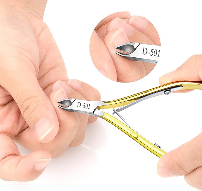 4 Packs Cuticle Nipper, Premium Stainless Steel Cuticle Trimmer for Manicure & Pedicure at Home/Spa/Salon [Gold and Rainbow Color]