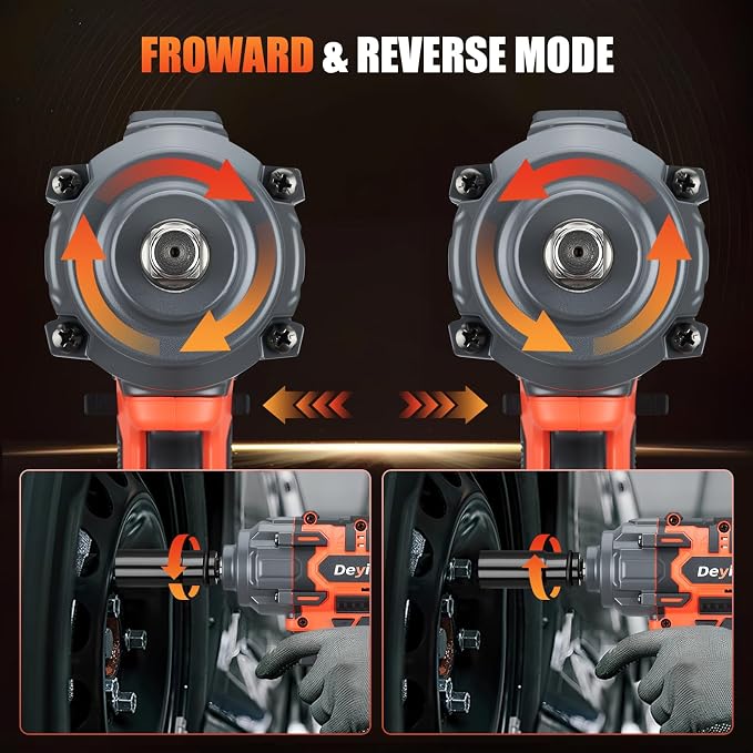 1500N.m (1100Ft-lbs) Cordless Impact Wrench | 1/2" Brushless High Torque Impact Wrench with 2x 4.0Ah Batteries, 6 Sockets for Car, RV, Truck Wheel Lug Nuts