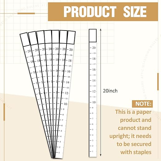 Attic Measuring Rulers (Case of 400), 20 Inch, Card Stock, Attic Insulation R-value Ruler for Insulators Ceiling Insulation