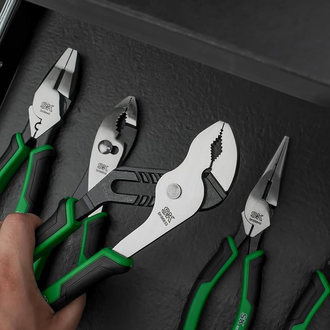 SK 10-Inch Groove Joint Pliers, Water Pump Pliers, Premium CR-V Steel Construction, V-Jaw with Comfortable Grips