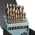 VEVOR Cobalt Drill Bit Set, 29Pcs (1/16" - 1/2") M35 High Speed Steel Cobalt Bits with Storage Case, 135 Degree Tip Twist Jobber Drill Bit for Metal, Stainless Steel, Aluminum Alloy, Wood, Plastic