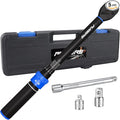 5PCS Torque Wrench Set 3/8" Drive 5-50 FT.LB, Dual-Direction 72-Tooth Adjustable Torque Wrenches with 6" Extension Bar, 3/8" to 1/2" & 1/4" Adapters for Car, Motorcycle,Bike Maintenance
