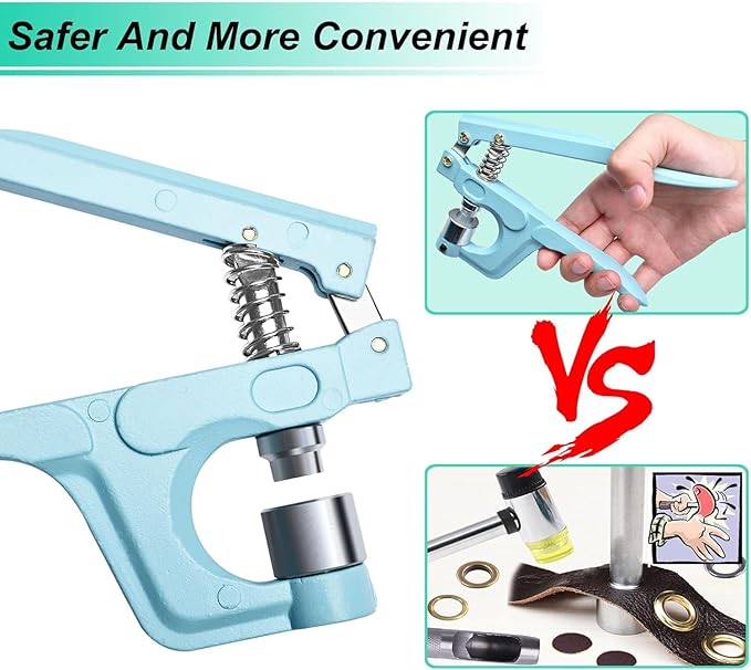Sewing Snaps Fasteners Kit with Press Pliers Installment Tool, Heavy-Duty Snap Pliers Sets with 4 Size Plastic Metal No-Sew Snap Buttons for Sewing Clothing, Bibs, Rain Coat Crafting DIY Handmade