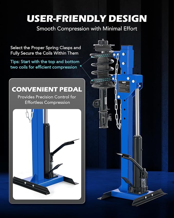 OMT Hydraulic Strut Spring Compressor with 1 Ton Rated Compression Force