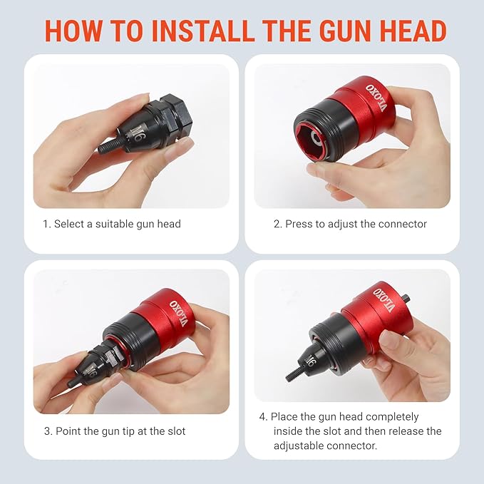 VLOXO Rivet Nut Drill Adapter for Electric Drill, Upgraded Rivet Gun Kit with 13 Different Iron Heads and 245Pcs Rivnuts Professional Rivet Nut Tool Kits Include Case