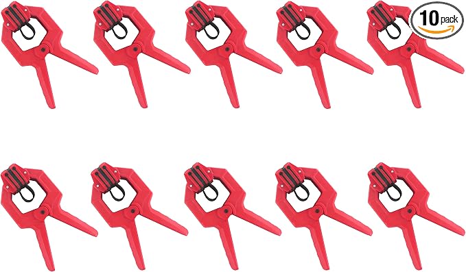 Taytools 10 Pack Large Spring Molding Edge Band Clamps Overall Size 8" x 5", Opening: 2-1/4", Throat Depth 3-1/4 Inches (10)