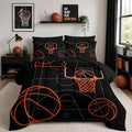 Basketball Court Print King Comforter Set for Boys,7Pcs Ball Sports Games Themed Bedding Set for Teens Kids Bedroom Decor,Soft Lightweight Comforter,Fitted Sheet,Flat Sheet,Pillowcases.