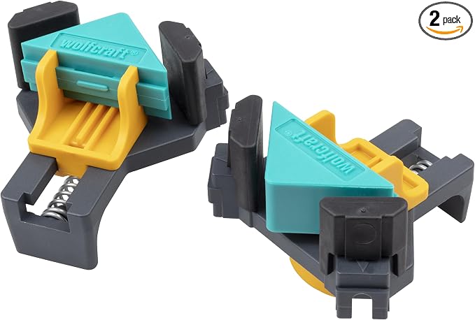 wolfcraft 2 ES 22 Corner Clamp I 3051000 I For quick and easy fixing of boards and frames at a 90° angle, for example when assembling shelves, small cupboards or frames