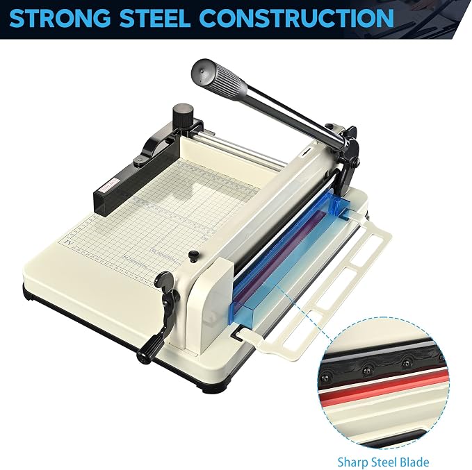 Yescom 12" Paper Cutter Heavy Duty 12 Inch Industrial Commercial Guillotine Paper Cutter 400 Sheet Large Capacity A4-12" Paper Cutter for Office, School, Picture Shop