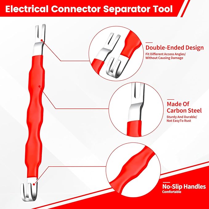 4Pcs Car Clip Pliers and Disassembly Tools, Efficient Multi-Functional Automotive Snap Pliers, Electrical Disconnect Plier for Cars, with Straight & 60° Plier, in Storage Box