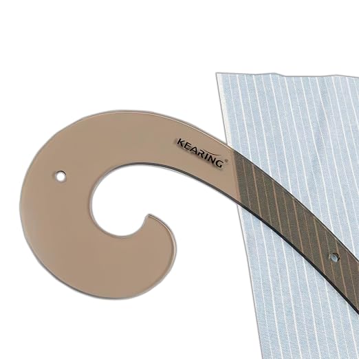 KEARING 9"(23CM) Classic Acrylic French Curve Ruler Vary Form Curve Clear Hip Measuring Curve Ruler for Sewing Fashion Pattern Making Dressing Making, Design Supplies