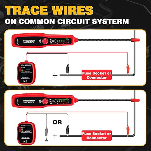 AWBLIN Wire Tracer Automotive Electrical Open & Short Finder Circuit Tester Wire Breaker Finder Fault Probe Cable Tracker Electrical DC 6-42V