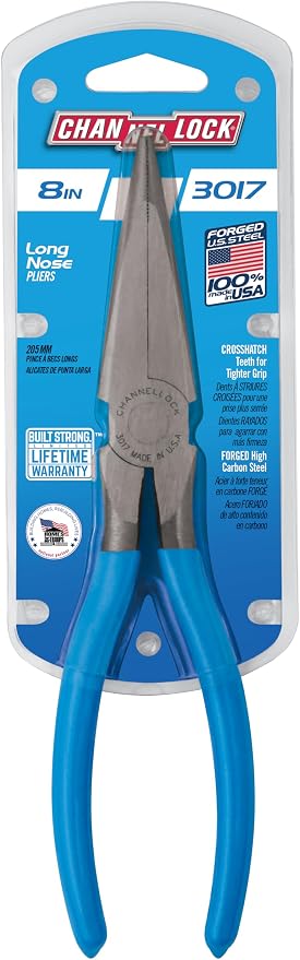 Channellock 3017 8-Inch Long Nose Plier, Blue