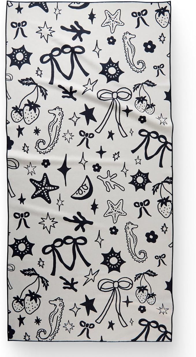 GEOMETRY Micro-Loop Beach Towel – Spring & Summer Collection – Quick-Dry, Sand-Resistant, Ultra-Absorbent Compact Towel for Beach & Travel (Earth and Sea)