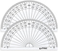 Protractor for Geometry, 4 Inch Clear Plastic Protractor for Woodworking, 2 Count Protractors for Classroom 180 Degrees, Math Protractors