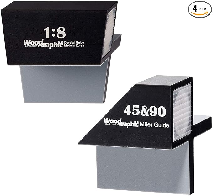 Dovetail Saw Guide Set – 1:8 & 45°/90° Magnetic Layout Tool for Joinery in Hardwood and Framing – CNC Aluminum Precision Marker for Woodworking Projects