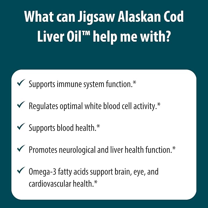 Jigsaw Health Alaskan Cod Liver Oil Liquid, 48 Servings
