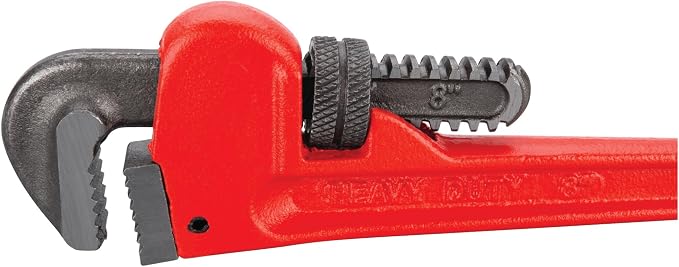 Performance Tool W1133-8B 8 in. Red Adjustable Pipe Wrench