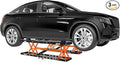 Albott 5000 LBS Portable Car Lift, Q355B Steel Quick Jack for Home Garage, 20.1" Max Height with Height Extension Blocks, Foldable Design & Wheels, Black & Orange
