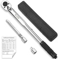XJX 1/2-Inch Drive Click Torque Wrench Set, 10-160FT-LB/13.6-217.1Nm Torque Wrench