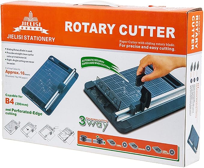 3-Way 12.6 Inch (A4 size) Rotary Trimmer Cutter Perforate & Scallop | A4 Size, Perforate Option, Scallop Options included