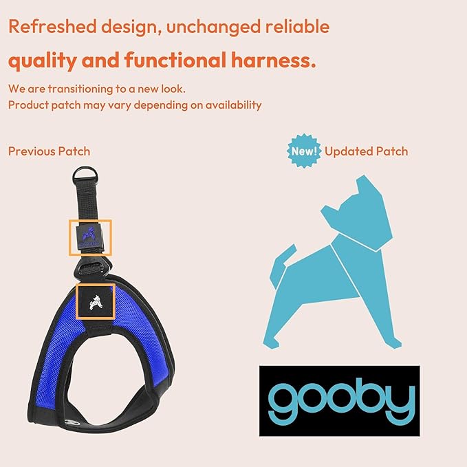Gooby Escape Free Easy Fit Dog Harness, Step-in, Purple, Large | Patented escape-free frame; Contracts if they back out; Step-in easy on/off; Machine washable; Light POM leash ring