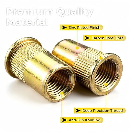 440-piece Rivet nut Tool Set, Metric Rivet nut Assortment (M3/M4/M5/M6/M8), Suitable for Decorative Applications; Ideal for use in Furniture, Automotive, Marine, and Industrial sectors