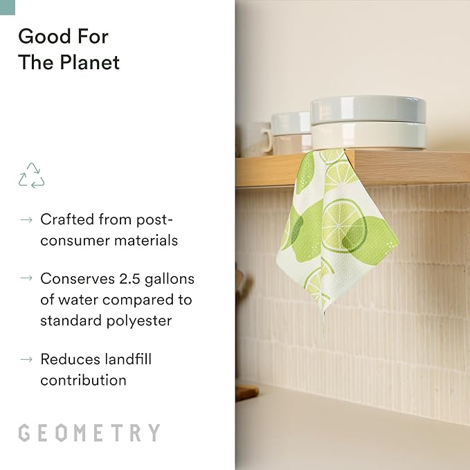 GEOMETRY Kitchen Dish Cloths - Spring & Summer Collection - Premium Dishcloths with Geoweave - Absorbent & Fast Drying Kitchen Towels - Strawberry Banana, 10" x 10" - 3-Pieces