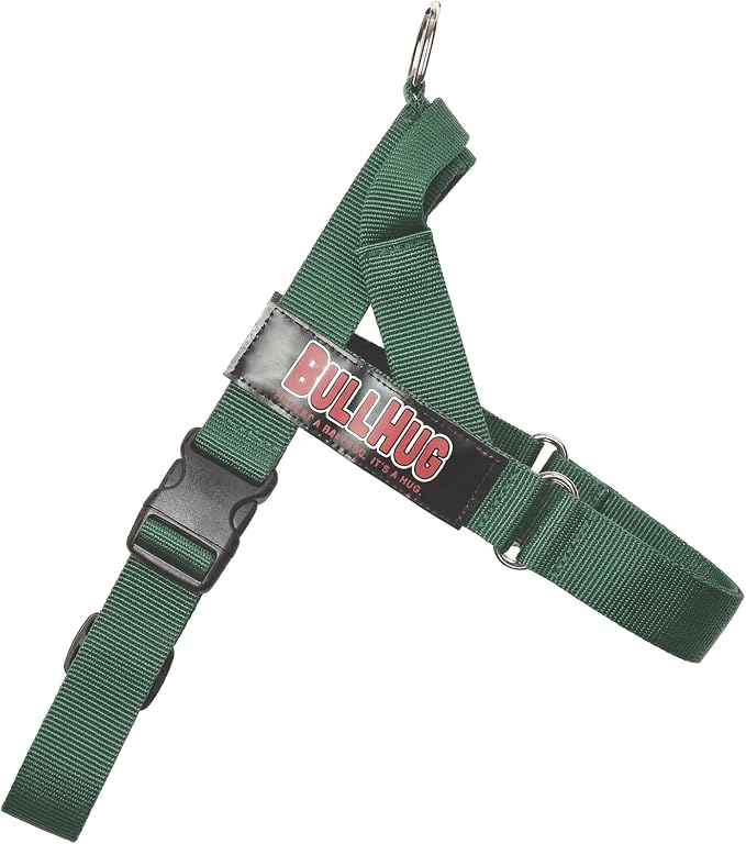 Adjustable Dog Harness– No Pull, No Choke – for English Bulldogs, French Bulldogs, Pugs & Broad-Chested Breeds – Easy, Safe Walks (Hunter Green, Small)