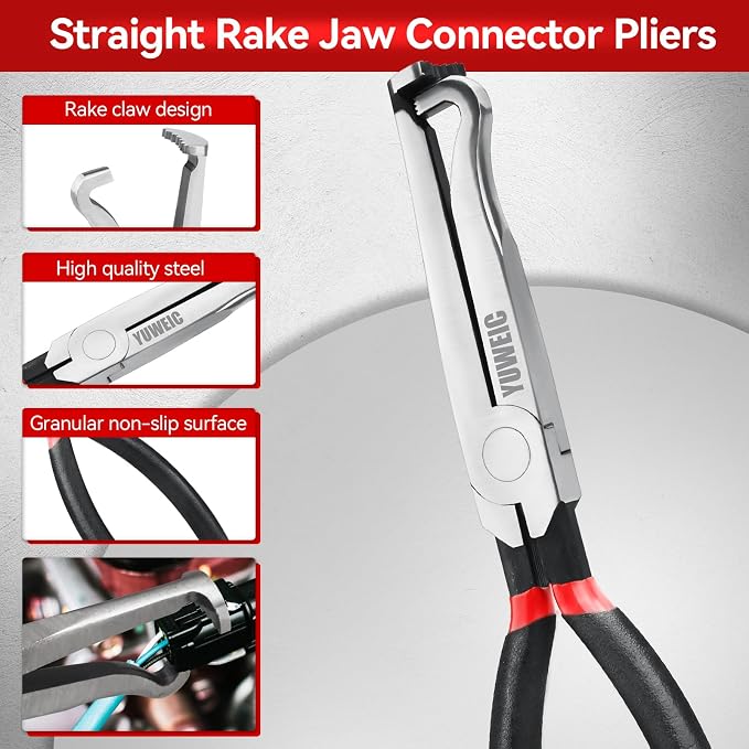3PCS Automotive Wire Connector Removal Tool Kit - Electrical Disconnect Pliers Set Locking Tab Disconnect for Car Sensors, Wiring Harnesses, Ergonomic Non-Slip Handle