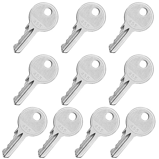Heavy Equipment Keys, 10 Pack 455 Scissor Lift Keys fit Skyjack Lifts, New Genie Lifts, Boom Lifts Scissor Compatible with Boo-m Lifts Scissor Lift Gen-ie Skyjack Te-rex JL-G Snor-kel Upright