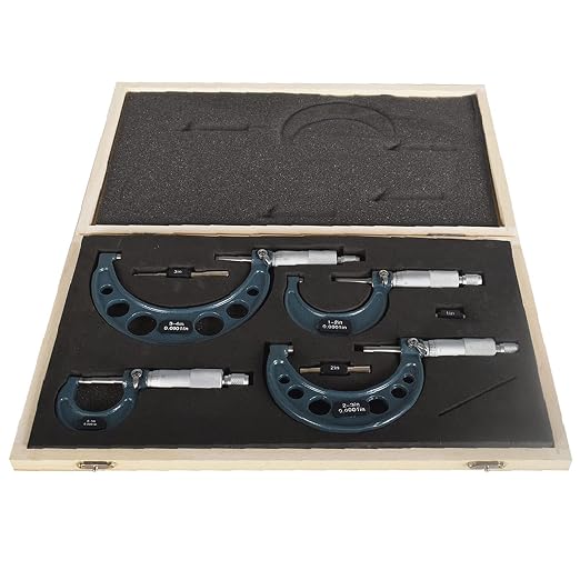 marddpair 4 Pcs 0-4 Outside Micrometer 0.0001 Carbide Standards Micrometers