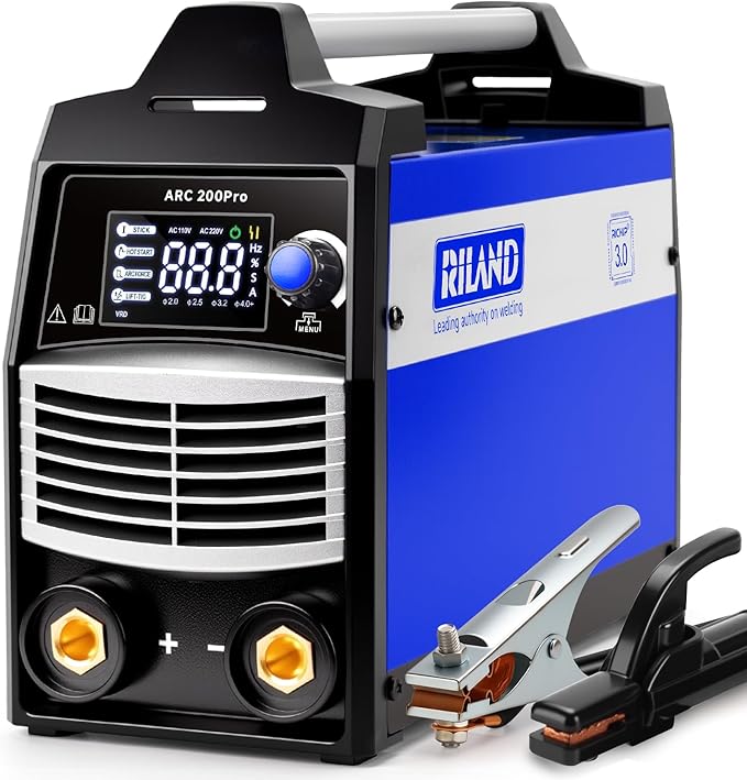RILAND ARC 200Pro Stick Welder, 2026 Newest [Large LED Display] ARC/Lift TIG Welding Machine with Synergic Control, IGBT Inverter Portable MMA Welder Machine with Hot Start, Arc force and Anti-Stick