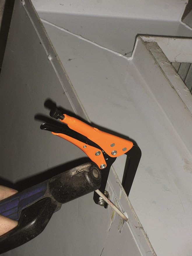 Grip-On 233A06 6-Inch Angled Self-Adapting Jaws Locking Pliers with Swivel Tips in Orange Epoxy