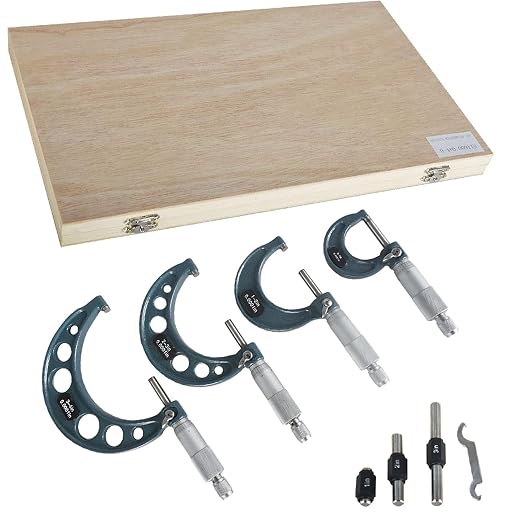 marddpair 4 Pcs 0-4 Outside Micrometer 0.0001 Carbide Standards Micrometers