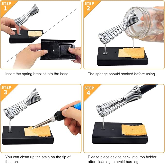 Soldering Iron Kit Electronics, 60W Adjustable Temperature Welding Tool, 5pcs Soldering Tips, Desoldering Pump, Soldering Iron Stand, Tweezers