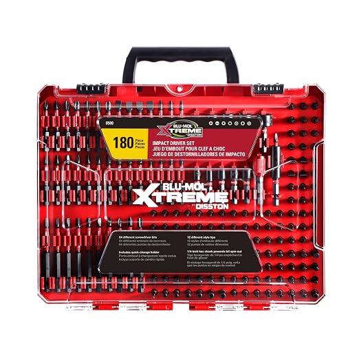 Disston BLU-MOL Xtreme 180 Piece Impact Driver/Screwdriver Bit Set E0100501