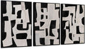Zessonic Abstract Black and White Wall Art Edgy Blocks Framed Geometry Canvas Print Modern Contemporary Artwork for Living Room, Bedroom, Office Decor - Set of 3, 24x36 Inch (Ready to Hang)