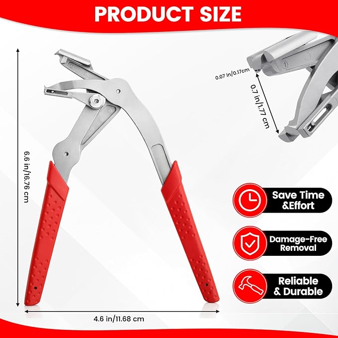 Car Clip Pliers, Panel Clip Removal Tool, Professional Auto Clip Removal Pliers for Automotive Plastic Fasteners, Push Pin & Door Trim, Damage-Free Interior & Exterior Disassembly Tool