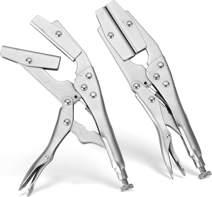 NATGAI 10" Radiator Hose Clamp Set, Heavy Duty Self-Locking Pinch Off Pliers, Universal for Automobile Radiator Pipes, Fuel Hoses, Water & Vacuum Lines, Pipe Sealing Lock Tool (2 Pack)