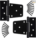 HILLMASTER 3.5 Inch Heavy Duty Gate Hinges Fence Door Hinges Durable Black Gate Strap Hinge for Indoor Outdoor, Gate Hardware Kit for Shed,Wooden Fences,Vinyl Fence Gate,Barn Door,Garage,2 Pack