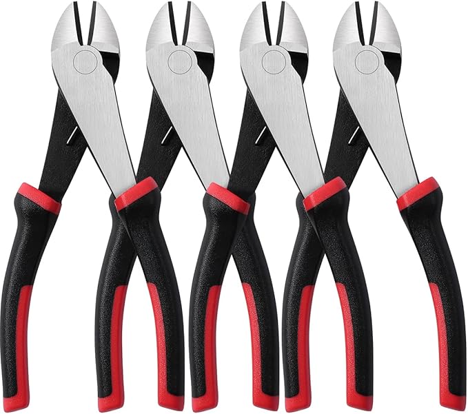 IGAN Wire Cutters Heavy Duty (Pack of 4), 7-inch Side Cutters Dikes, Ultra Tough and Durable Diagonal Cutters with Spring-loaded, Ideal Cutting Pliers for Electricians and Homes