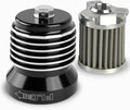 PC Racing FLO PCS4BC Reusable Harley Oil Filter Black Spin-On | Black Billet Aluminum, Magnetic Prefilter, High-Flow Stainless Mesh, Twin Cam & M8, Reusable Spin-On Filter