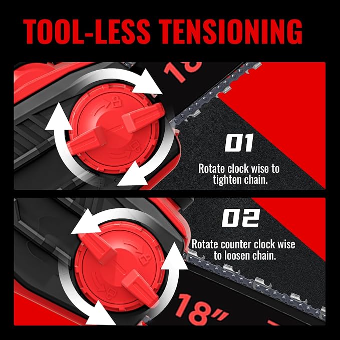 36V(18V*2) 16"+18" 2-IN-1 Brushless Chainsaw Cordless, Electric Powered Chainsaw Compatible with Milwaukee M18 Battery, with Auto Oiler & Safety Lock Brake, for Tree Trimming Branch Wood(ONLY TOOL)