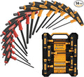 ELEAD 14-Piece T-handle Allen Wrench Set, Metric 2.5mm-10mm & SAE 1/8"-3/8" Portable Hex Key, Long Arm Allen Key Set with Storage Box for Basic Home Repair and Mechanical Maintenance