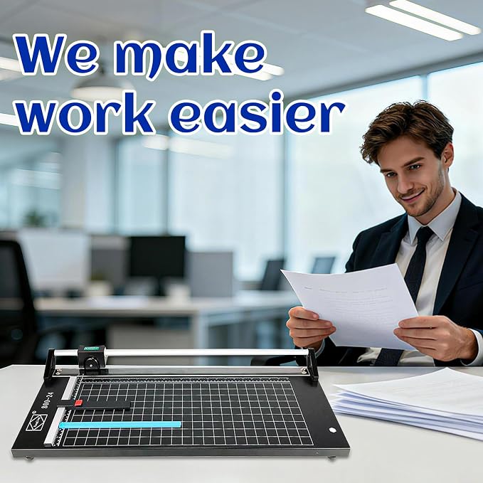 24 Inch Manual Precision Rotary Paper Trimmer, Rotary Paper Cutter Trimmer for Photo Paper, Film, Art Paper Jam, Office Paper, Thin Plastic Soft Board, Cutting Table, PVC, Professional Rolling Trimmer