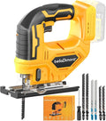 bellaDimora Jigsaw Tool Compatible with DeWalt 20V MAX Battery | Cordless with LED Light, 0-45° Bevel Cuts, 3 Orbital Settings, Wood/Metal/PVC Cutting, Tool-Free Blade Change (No Battery)